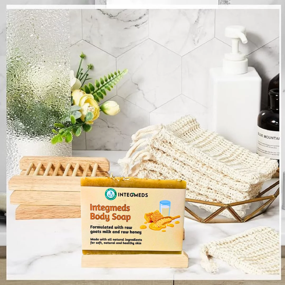 INTEGMEDS Natural Exfoliating Scrub & Bamboo Holder